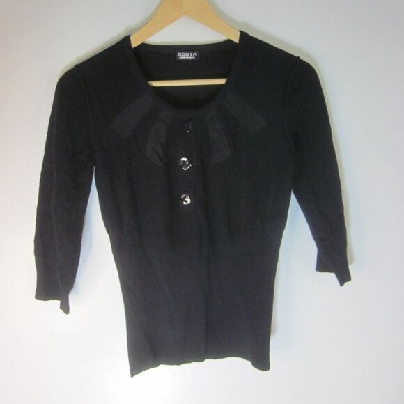 Sonia Rykiel Stella McCartney Black Wool & Cashmere Sweater Fits Womens XS - Picture 2 of 11